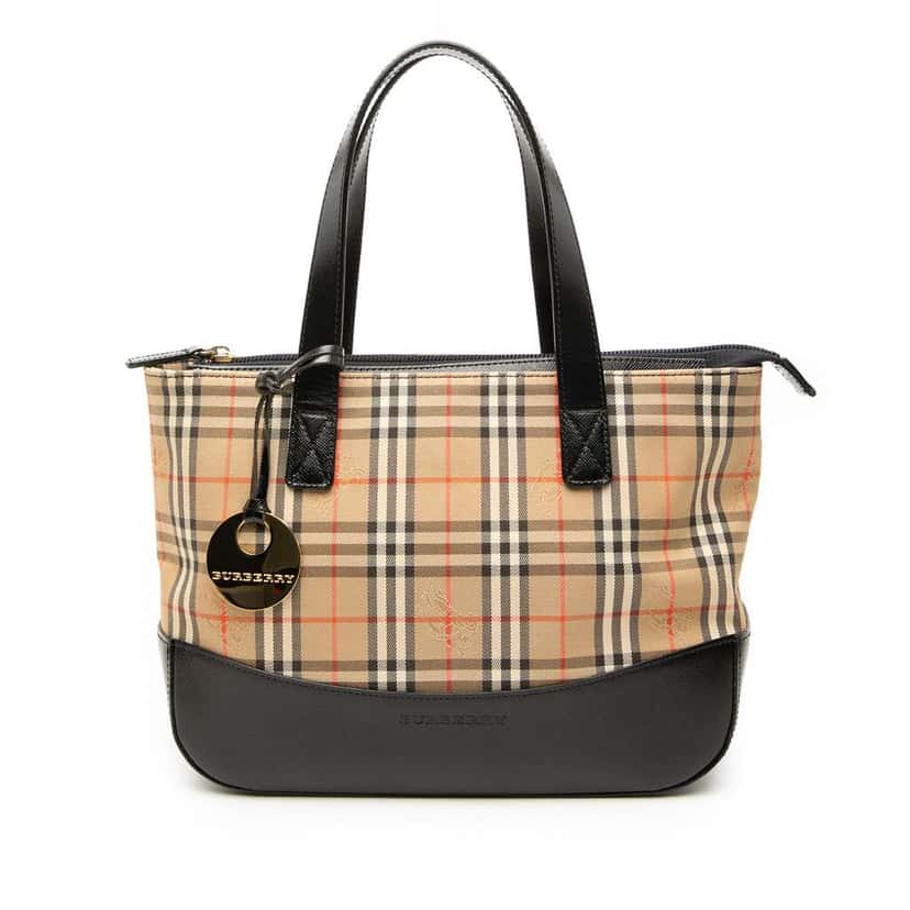 Burberry Haymarket Check Canvas Tote Beige Very good condition - Front View