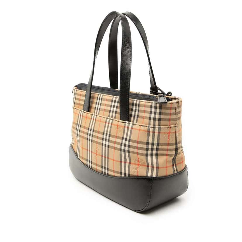 Burberry Haymarket Check Canvas Tote Beige Very good condition - Back View