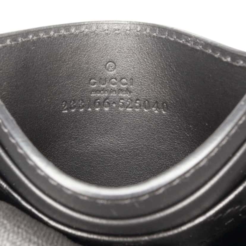 Gucci Guccissima Card Holder Black Leather Good condition - Box View