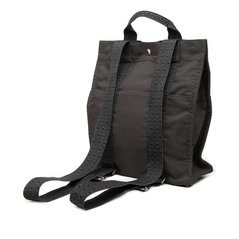 Hermès Canvas Herline Backpack MM Grey Canvas Good condition - Back View