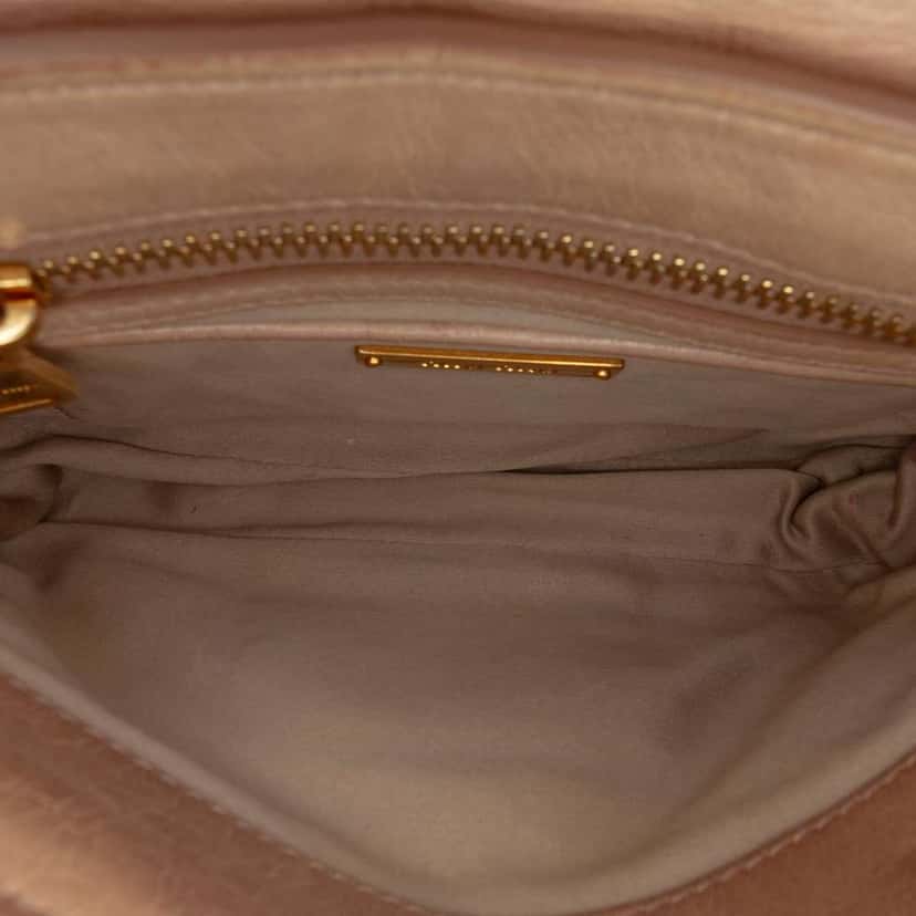 Miu Miu Quilted Leather Push Lock Flap Beige Leather Good condition - Model View