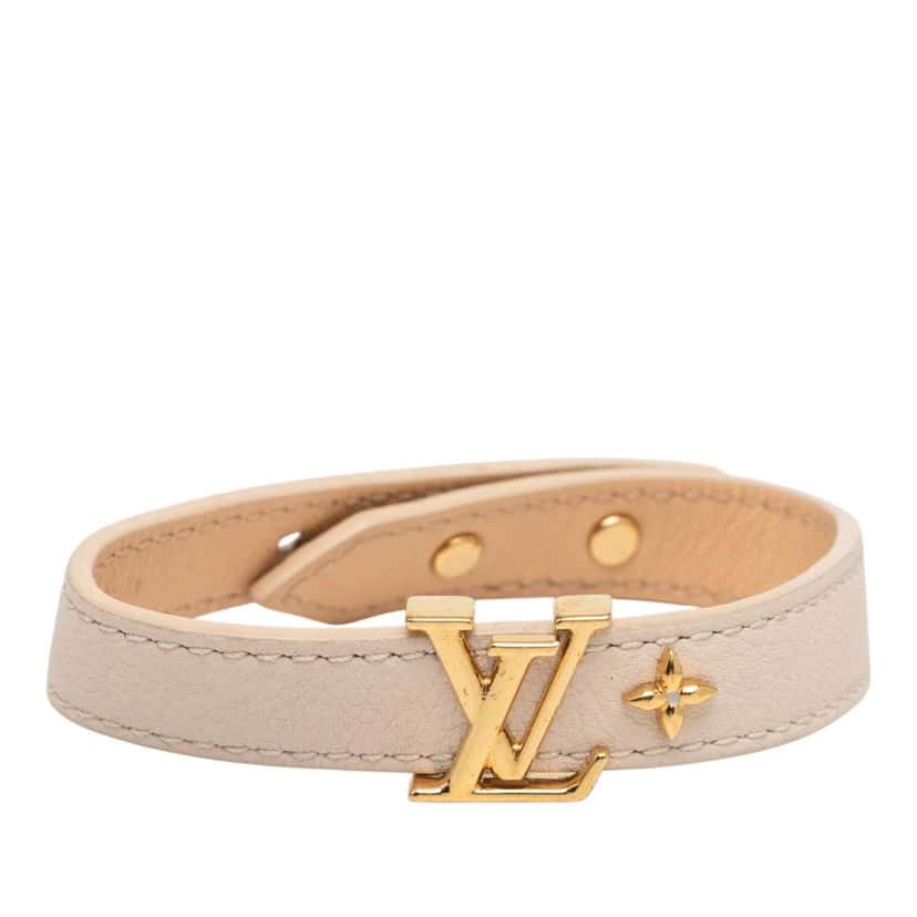 Louis Vuitton Leather LV Iconic Bracelet Beige Leather Very good condition - Front View