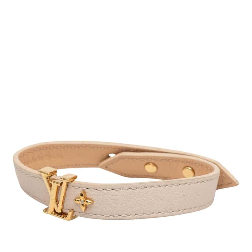 Louis Vuitton Leather LV Iconic Bracelet Beige Leather Very good condition - Back View