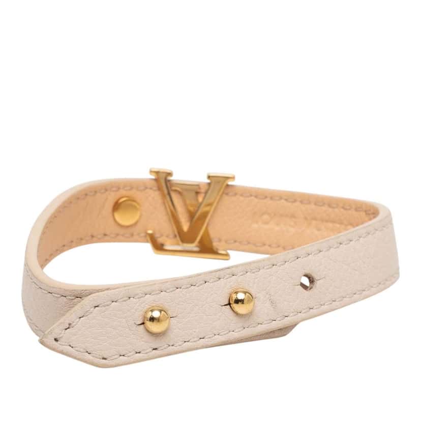Louis Vuitton Leather LV Iconic Bracelet Beige Leather Very good condition - Inside View