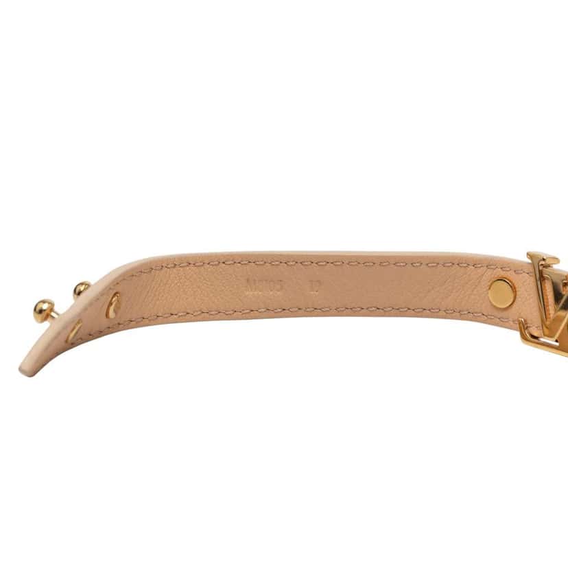 Louis Vuitton Leather LV Iconic Bracelet Beige Leather Very good condition - Model View