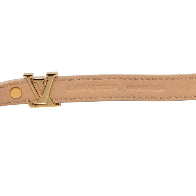 Louis Vuitton Leather LV Iconic Bracelet Beige Leather Very good condition - Box View
