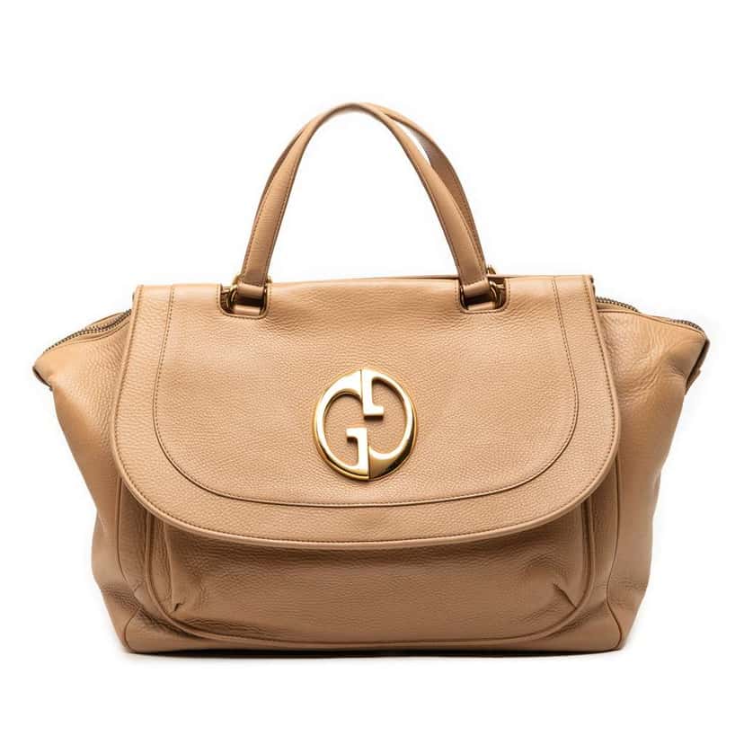 Gucci Medium Leather 1973 Handbag Brown Leather Good condition - Front View