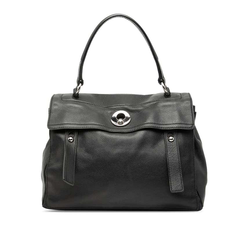 Saint Laurent Medium Leather Muse Two Satchel Black Leather Good condition - Front View