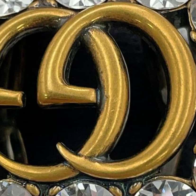 Gucci Gold Plated GG Marmont Crystal Ring Gold Metal Very good condition - Box View