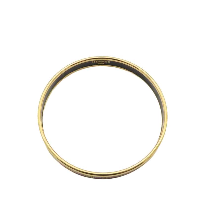 Hermès Narrow Emailles Enamel Bangle 62 Gold Good condition - Back View