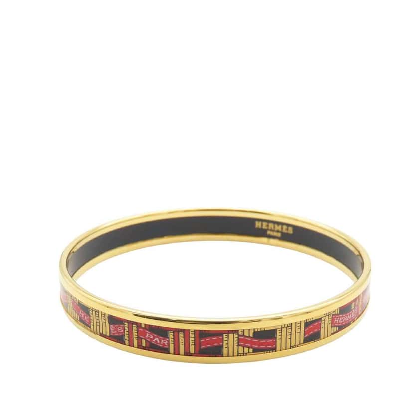 Hermès Narrow Emailles Enamel Bangle 62 Gold Good condition - Inside View