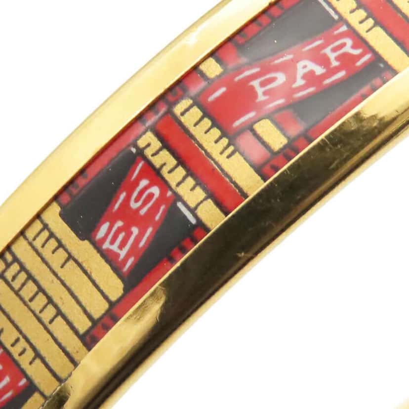 Hermès Narrow Emailles Enamel Bangle 62 Gold Good condition - Box View