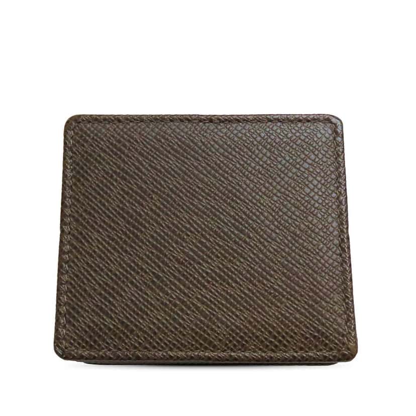 Louis Vuitton Taiga Porte Monnaie Boite Coin Case Brown Leather Very good condition - Back View