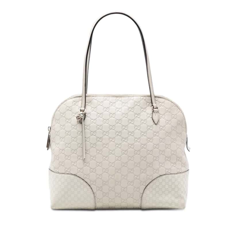 Gucci Medium Guccissima Bree Dome Tote White Leather Very good condition - Front View