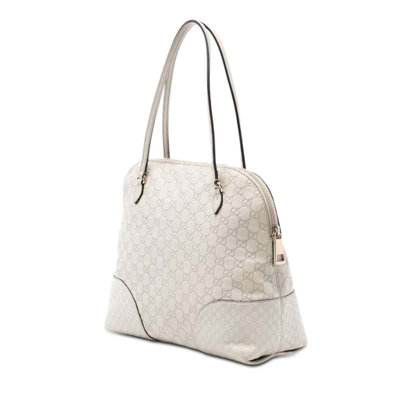 Gucci Medium Guccissima Bree Dome Tote White Leather Very good condition - Back View