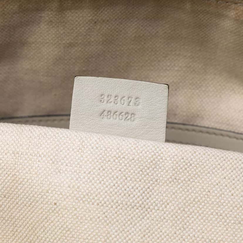 Gucci Medium Guccissima Bree Dome Tote White Leather Very good condition - Box View
