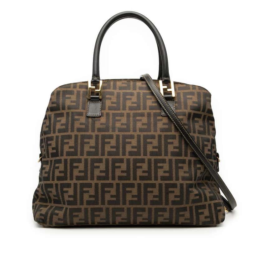 Fendi Zucca Canvas Satchel Brown Canvas Good condition - Front View