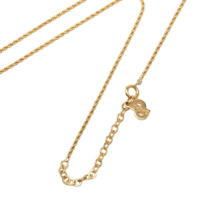 Dior Gold Plated CD Logo Rhinestones Pendant Necklace Gold Metal Good condition - Inside View