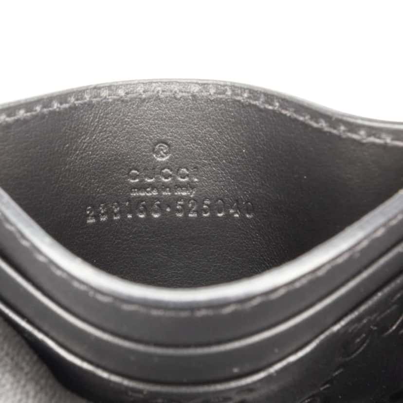 Gucci Guccissima Card Holder Black Leather Very good condition - Box View