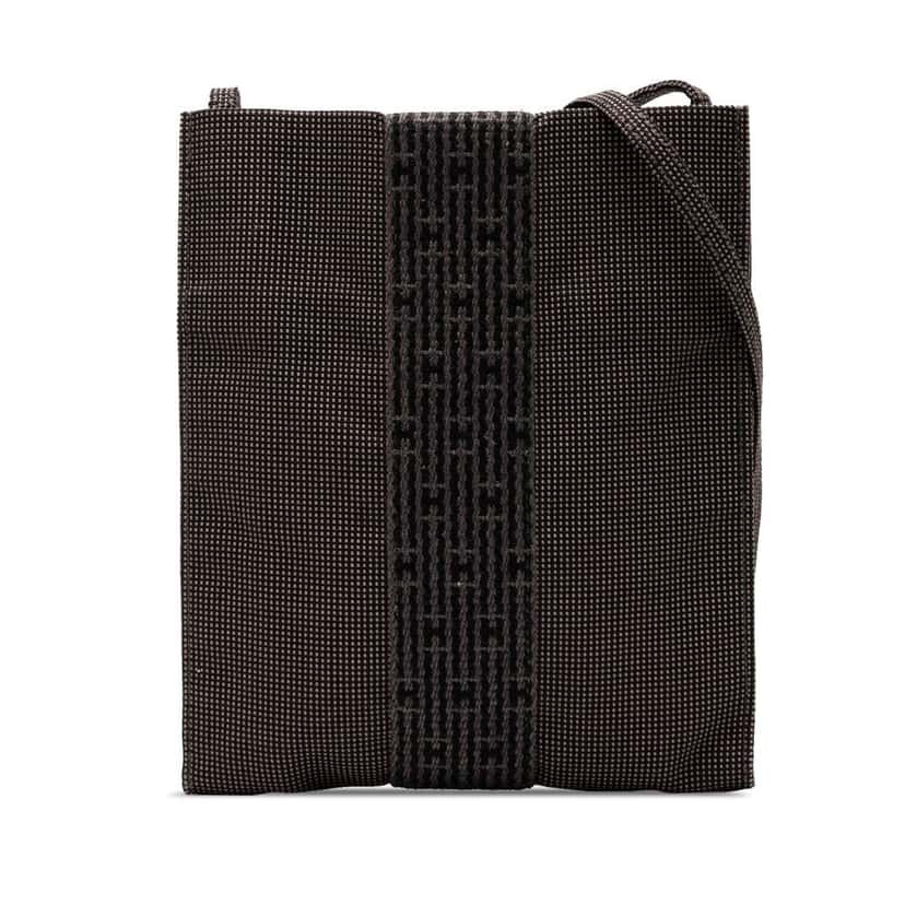 Hermès Canvas Herline Pochette Grey Polyester Good condition - Front View