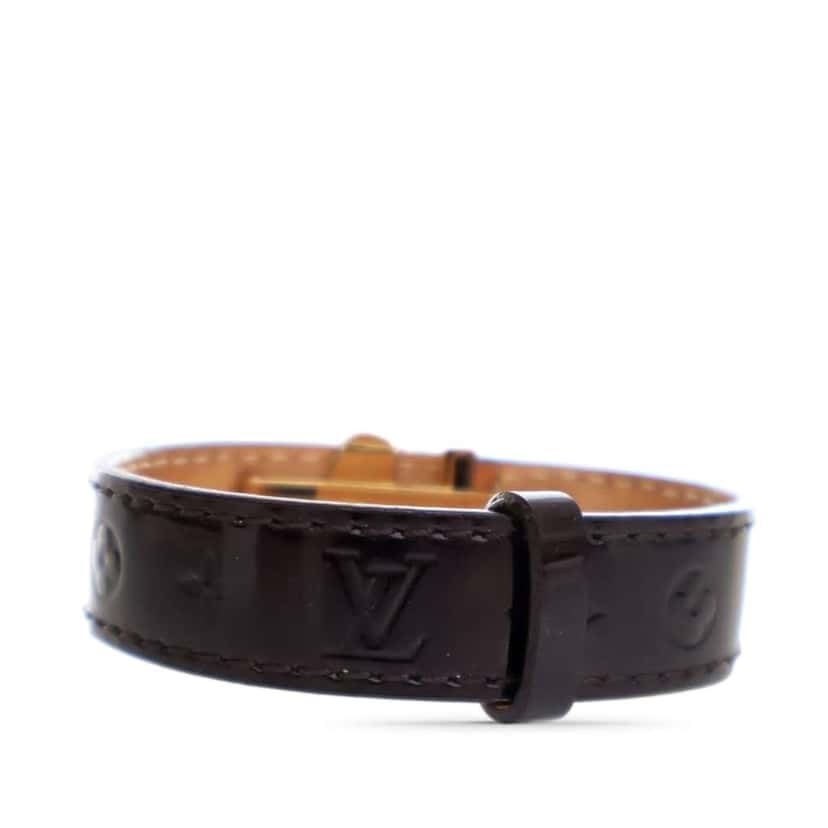 Louis Vuitton Monogram Vernis Bloom It Bracelet 17 Brown Leather Good condition - Back View