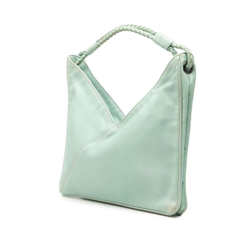 Bottega Veneta Nappa Deep V Hobo Green Leather Good condition - Back View