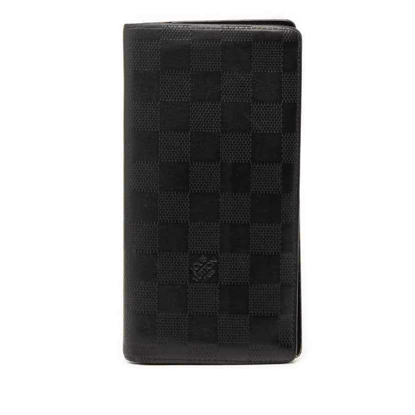 Louis Vuitton Damier Infini Portefeuille Brazza Black Leather Very good condition - Front View
