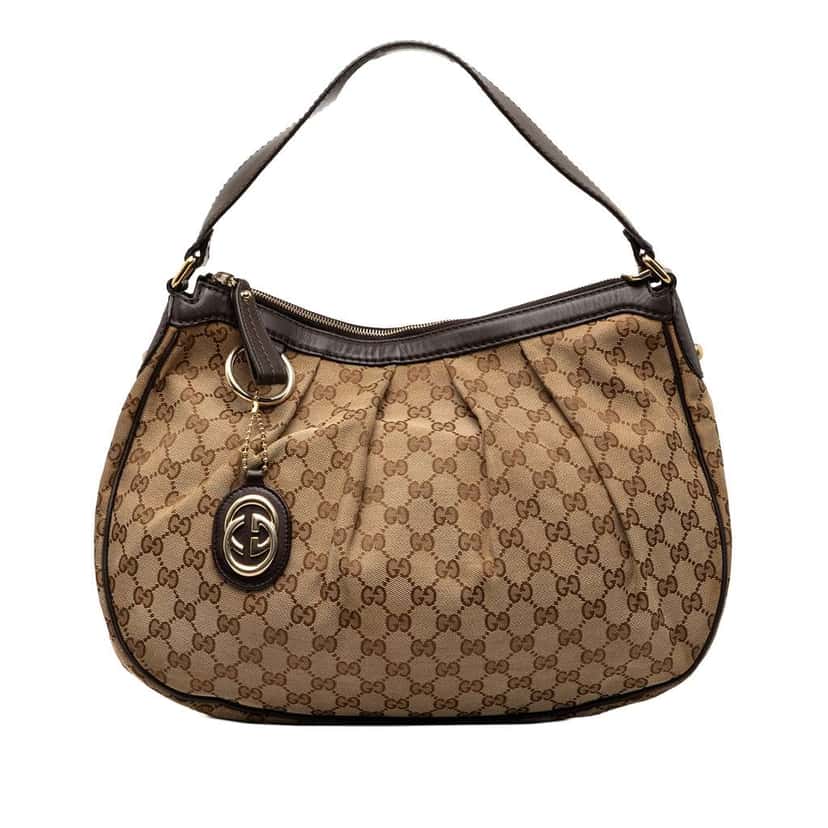 Gucci GG Canvas Sukey Shoulder Bag Beige Good condition - Front View