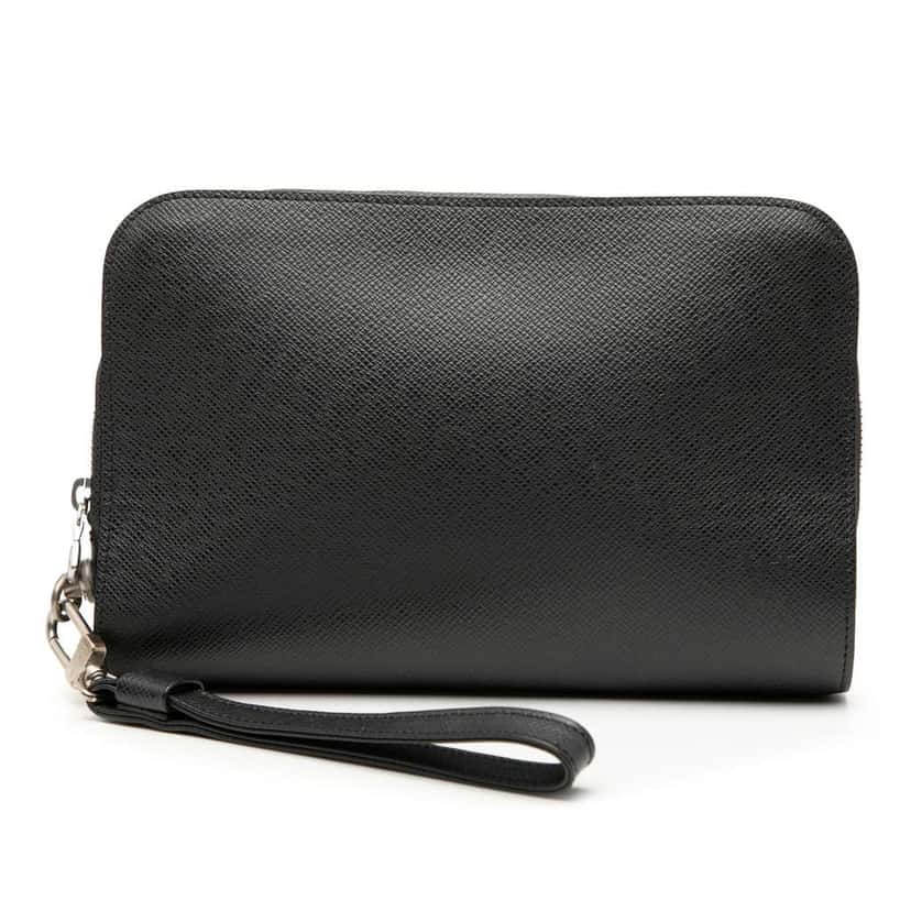 Louis Vuitton Taiga Pochette Baikal Black Leather Fair condition - Front View