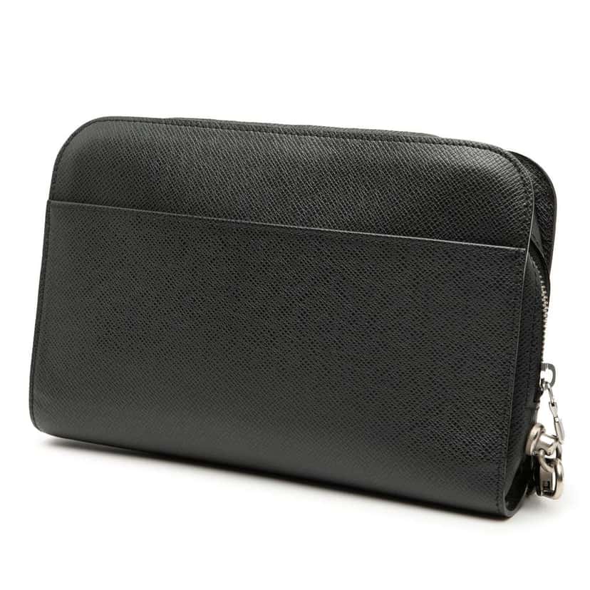 Louis Vuitton Taiga Pochette Baikal Black Leather Fair condition - Back View