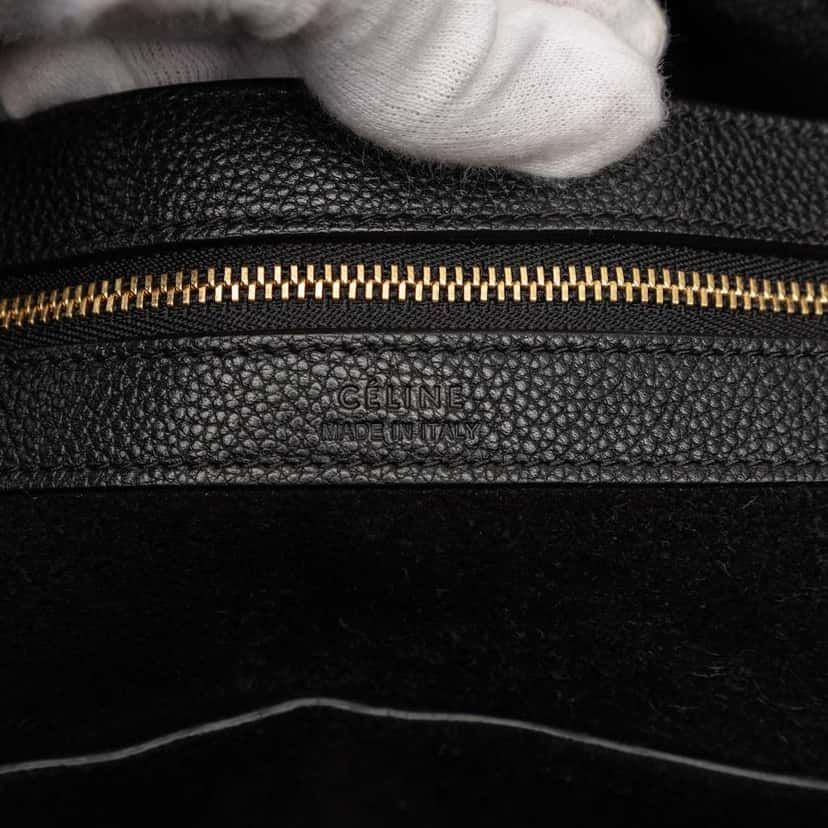 Celine Small Leather Phantom Cabas Tote Black Leather Good condition - Box View