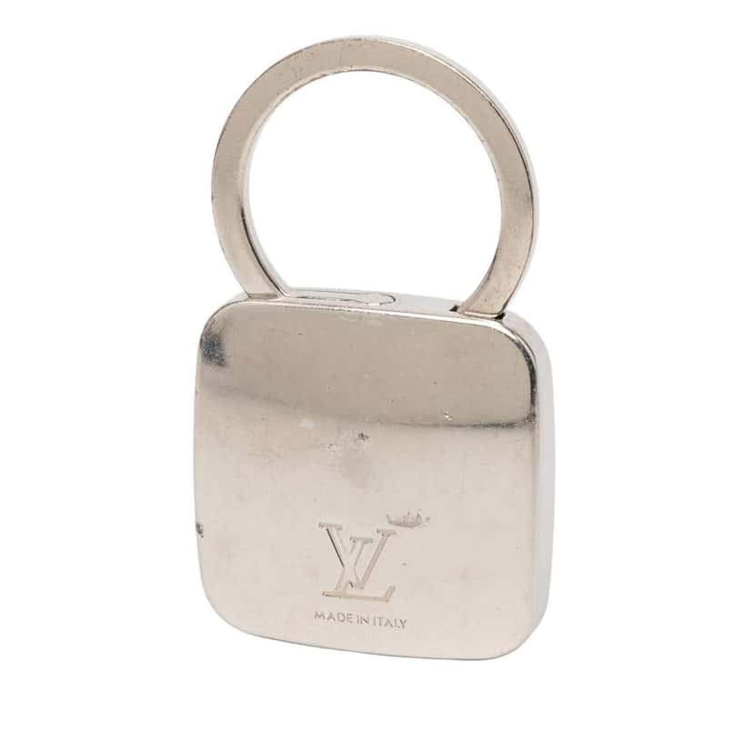 Louis Vuitton Gaston V Twist Key Chain Silver Brass Fair condition - Back View