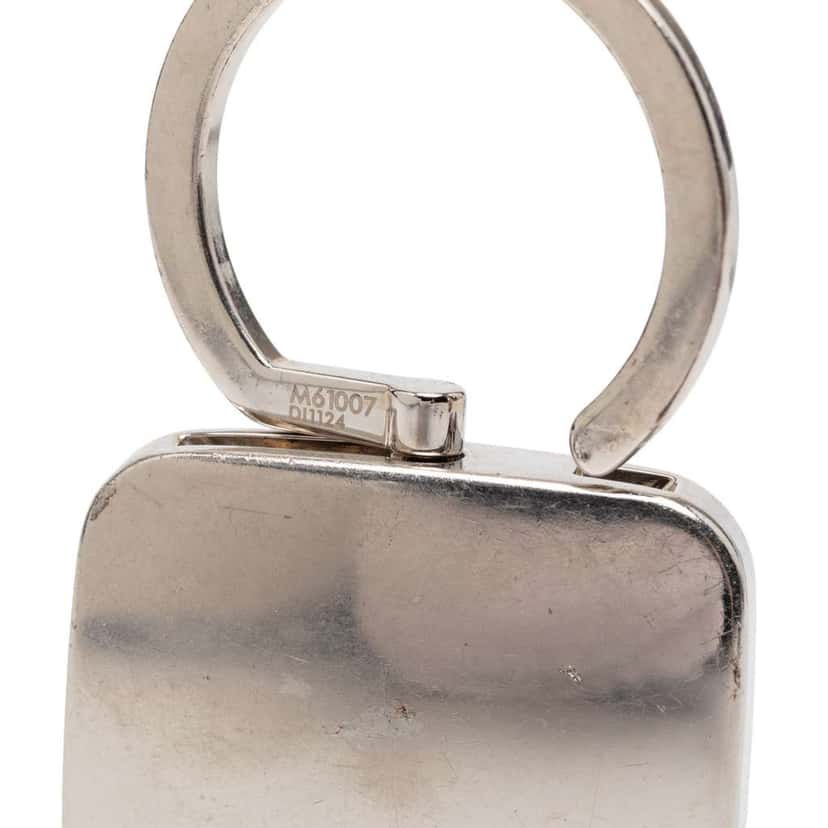 Louis Vuitton Gaston V Twist Key Chain Silver Brass Fair condition - Box View