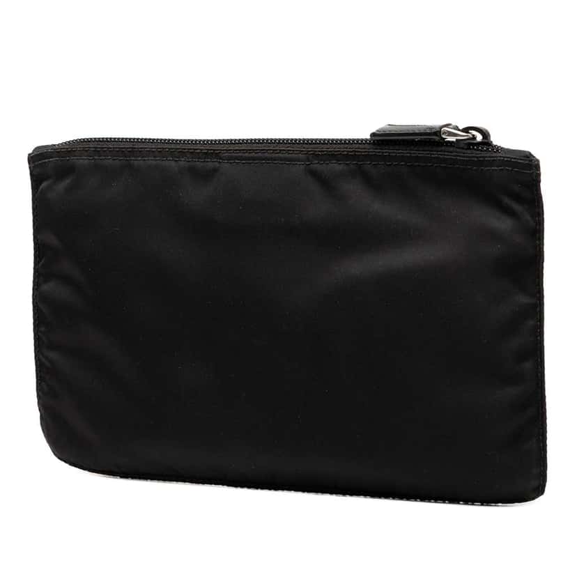 Prada Tessuto Zip Clutch Black Good condition - Back View
