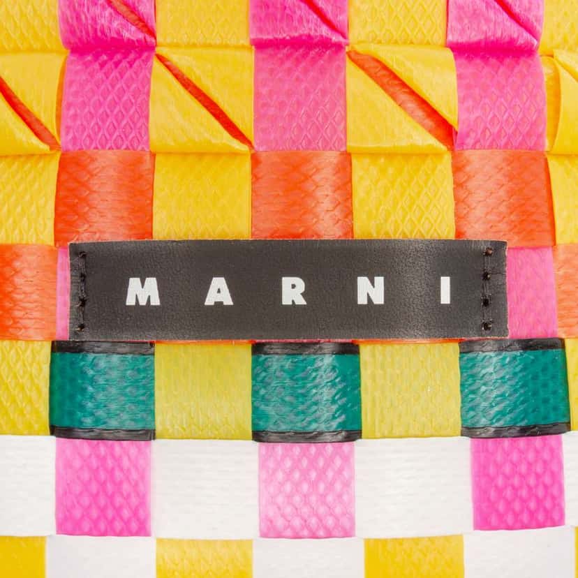 Marni Woven Plastic Basket Bag Pink Very good condition - Box View