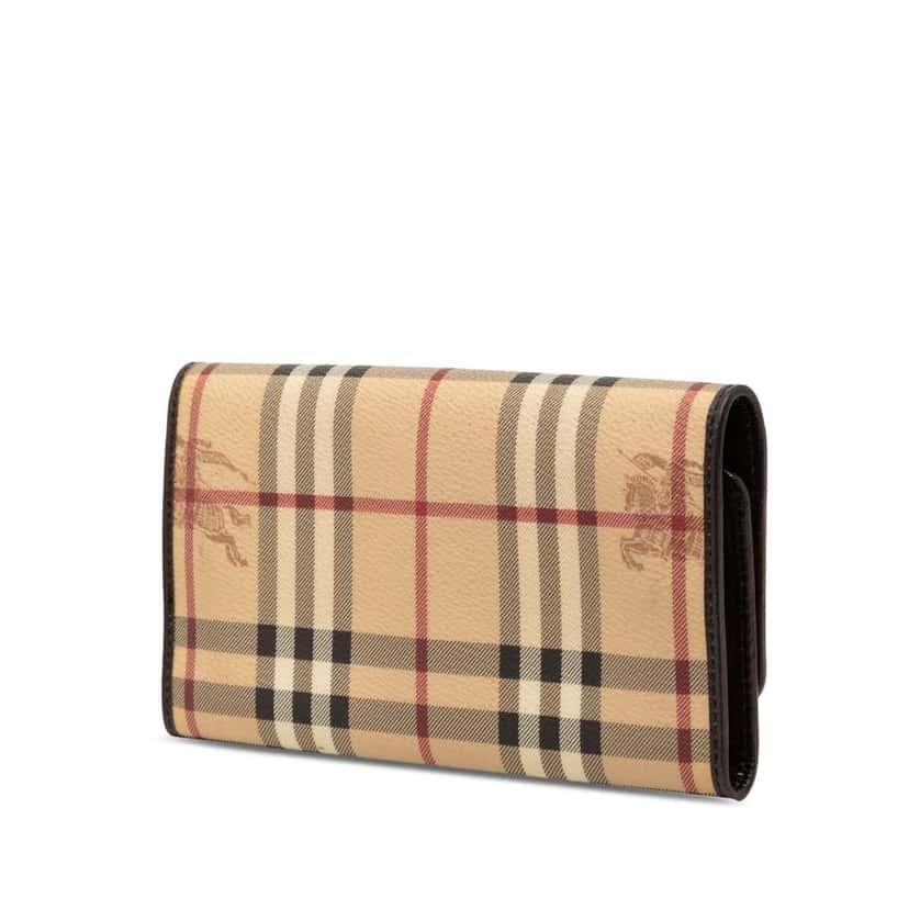 Burberry Haymarket Check Coated Canvas Continental Wallet Beige Good condition - Back View