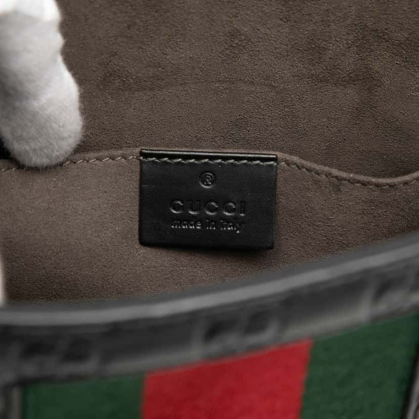 Gucci Guccissima Web Clutch Black Leather Good condition - Box View