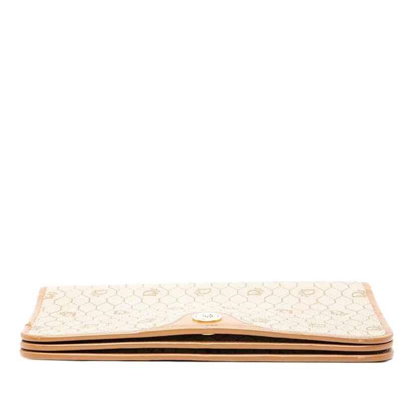 Dior Honeycomb Coated Canvas Chain Shoulder Bag Beige Fair condition - Inside View