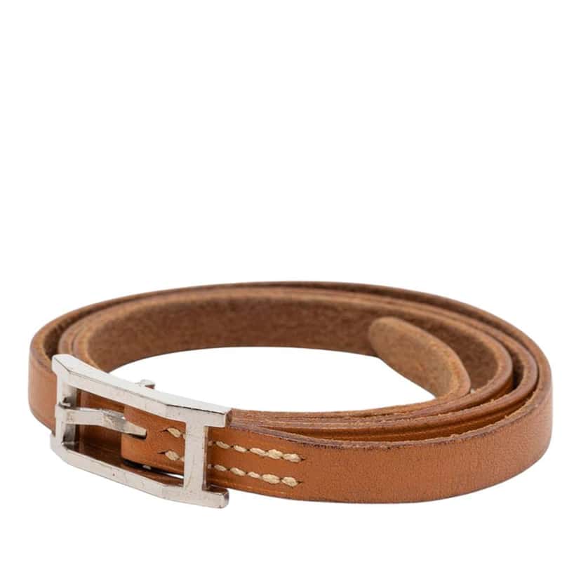 Hermès Swift Behapi Triple Tour Bracelet Brown Leather Good condition - Back View