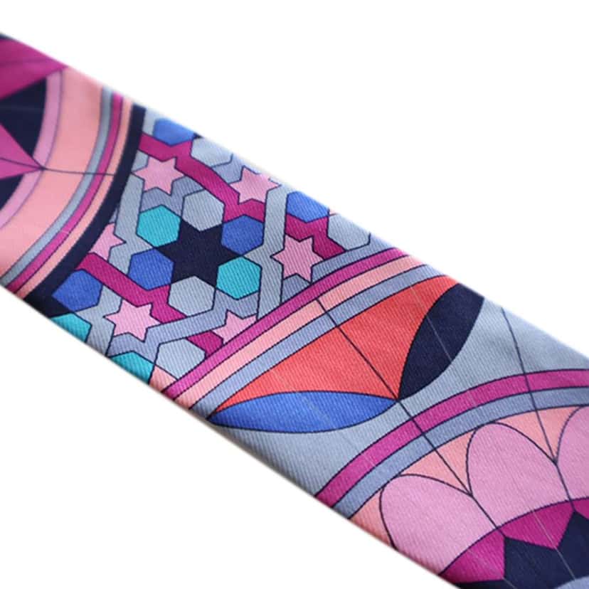 Hermès Rose De Compas Silk Twilly Scarf Blue Silk Very good condition - Inside View