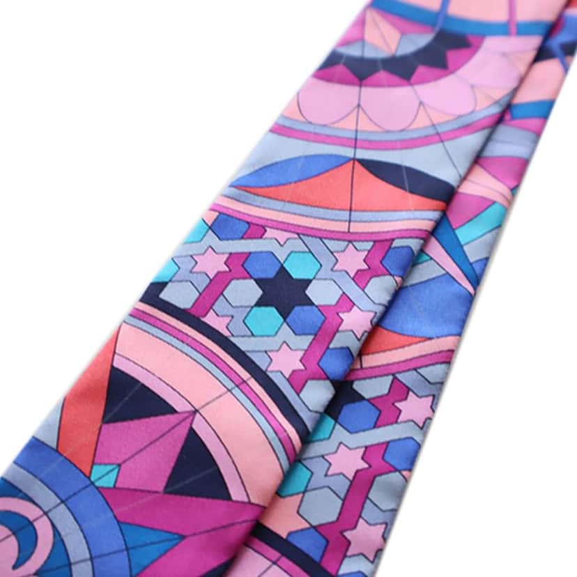 Hermès Rose De Compas Silk Twilly Scarf Blue Silk Very good condition - Box View