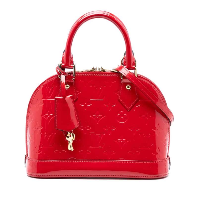 Louis Vuitton Monogram Vernis Alma BB Red Leather Good condition - Front View