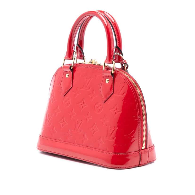 Louis Vuitton Monogram Vernis Alma BB Red Leather Good condition - Back View