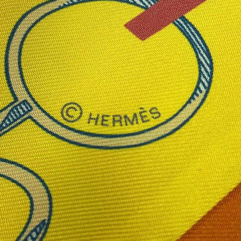 Hermès Do Re Boucles Silk Twilly Scarf Orange Silk Very good condition - Inside View
