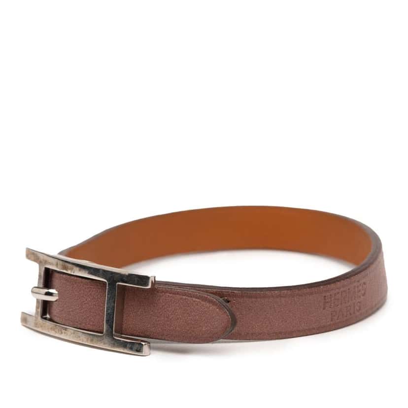 Hermès Swift Behapi Single Tour Bracelet Brown Leather Good condition - Back View