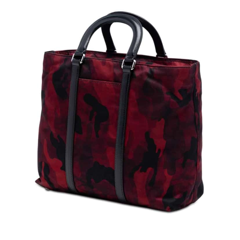 Prada Tessuto Camouflage Satchel Red Good condition - Back View