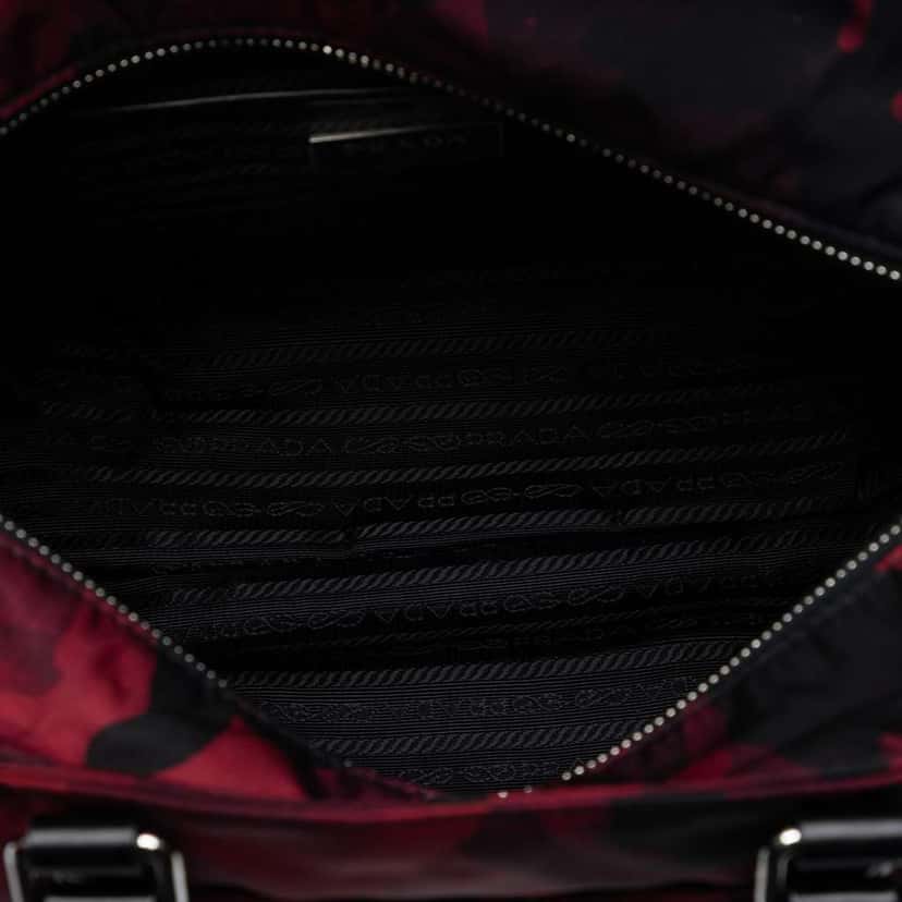 Prada Tessuto Camouflage Satchel Red Good condition - Model View