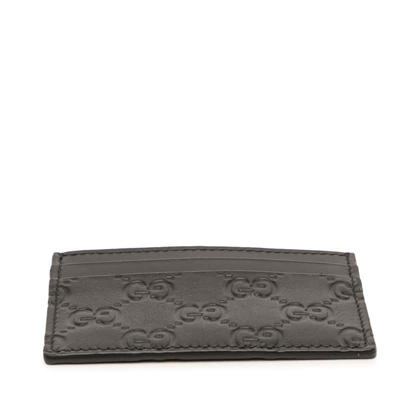 Gucci Guccissima Card Holder Black Leather Good condition - Inside View