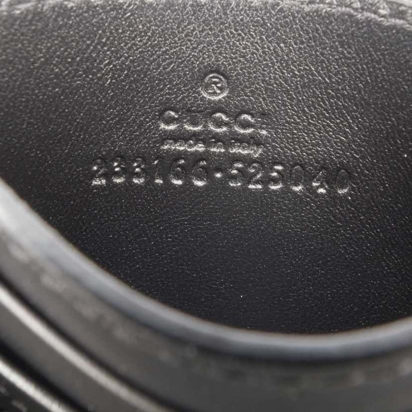 Gucci Guccissima Card Holder Black Leather Good condition - Box View