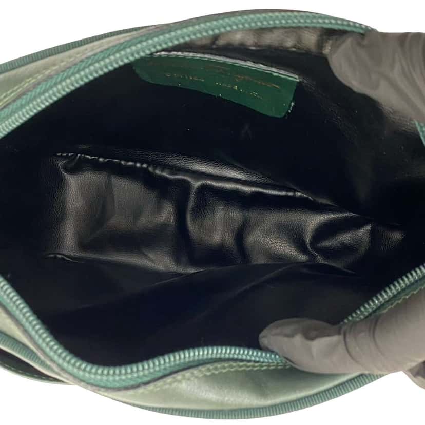 Salvatore Ferragamo Calfskin Vara Crossbody Green Leather Good condition - Box View